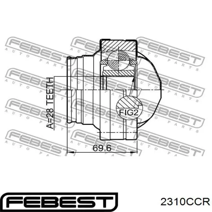Junta homocinética exterior trasera Febest 2310CCR precio, desde 37,04 EUR