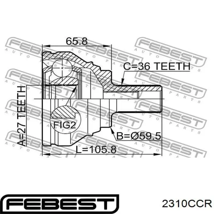 Comprar 2310CCR Febest Junta homocinética exterior trasera