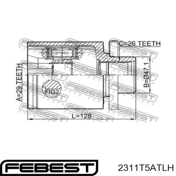 Comprar 2311T5ATLH Febest Junta homocinética interna delantera izquierda
