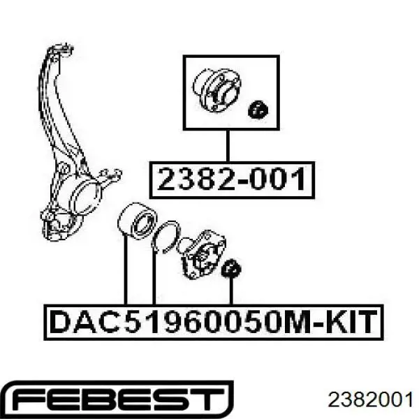 2382001 Febest cubo de rueda delantero