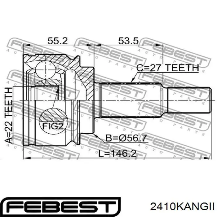 DRS641700 Open Parts árbol de transmisión delantero izquierdo