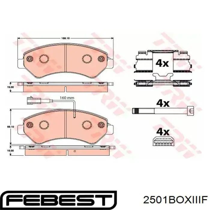 2501BOXIIIF Febest pastillas de freno delanteras