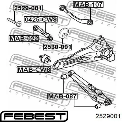 Perno de fijación, brazo oscilante Inferior Trasero,Interior para Mitsubishi Lancer (CY_A, CZ_A)