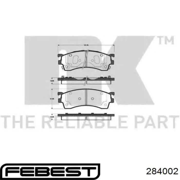 284002 Febest tornillo de cubo