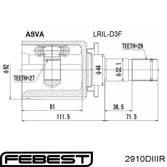 Junta homocinética exterior trasera para Land Rover Discovery (L319)