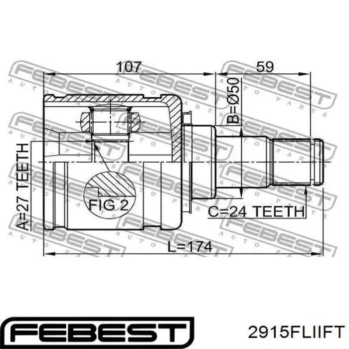 Comprar 2915FLIIFT Febest Fuelle de semieje delantero interior