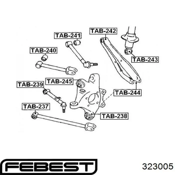 323005 Febest soporte de barra estabilizadora delantera