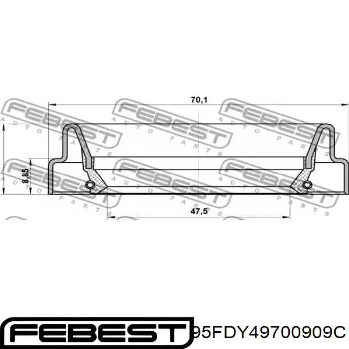 Retén interior del semieje trasero T1086 Musashi
