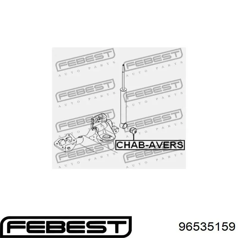 Silentblock del amortiguador trasero Chevrolet Aveo II