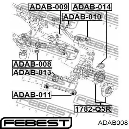 Buje del brazo inferior trasero ADAB008 Febest
