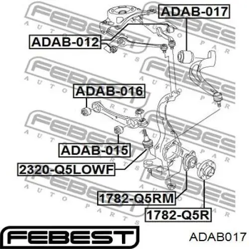ADAB017 Febest silentblock de suspensión delantero inferior
