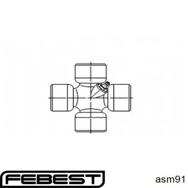 Cruceta de árbol de cardán delantero FEBEST ASM91