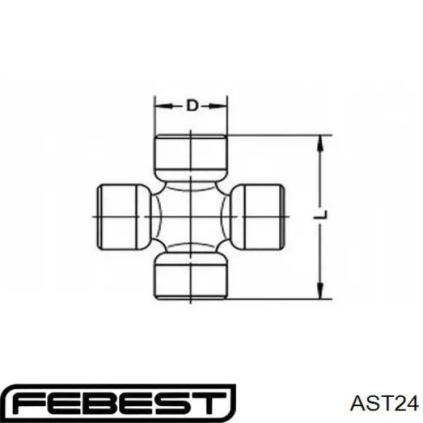AST-24 Febest cruceta de árbol de cardán trasero