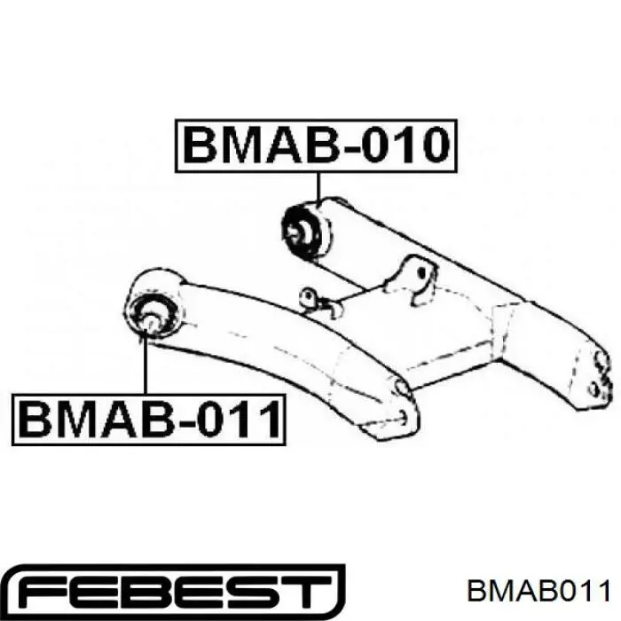 Buje del brazo inferior trasero Febest BMAB011