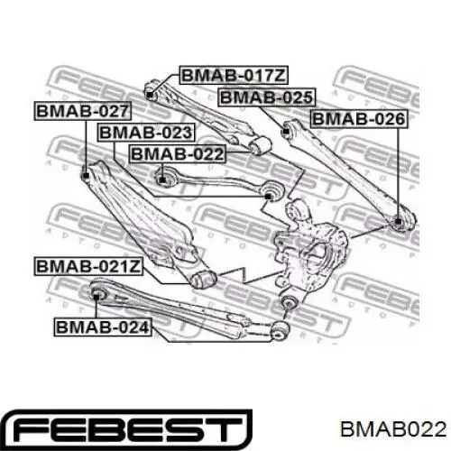 BMAB022 Febest silentblock de brazo de suspensión trasero superior