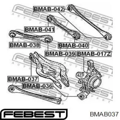 Buje del brazo transversal trasero BMAB037 Febest