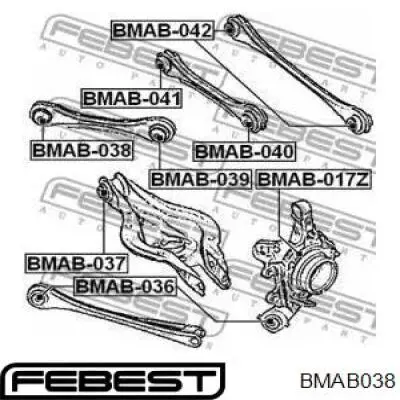 BMAB-038 Febest silentblock de brazo suspensión trasero transversal