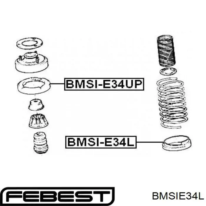 BMSI-E34L Febest caja de muelle, eje trasero, inferior