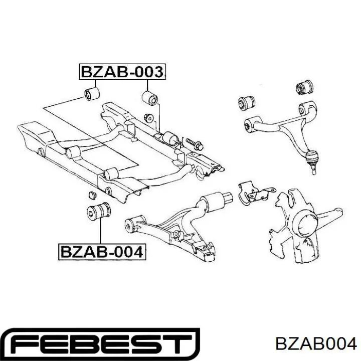 BZAB004 Febest silentblock de suspensión delantero inferior