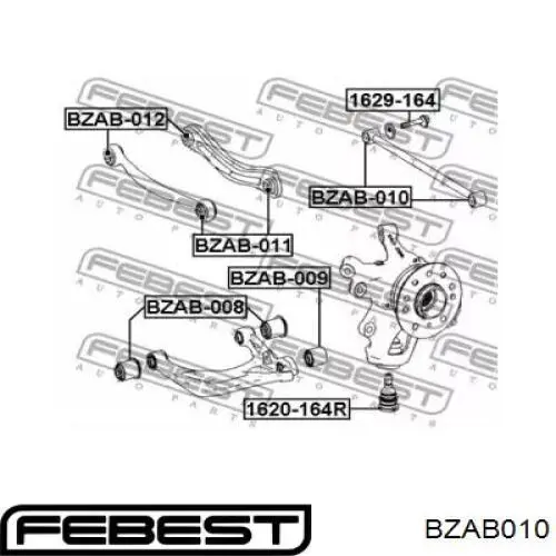 Silentblock del brazo superior de suspensión trasera BZAB010 Febest