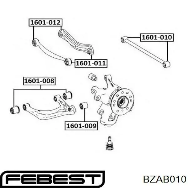 Comprar BZAB010 Febest Silentblock del brazo superior de suspensión trasera