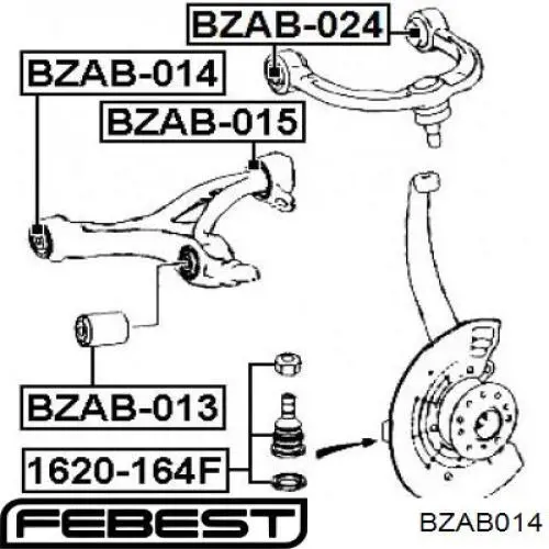 Silentblock del brazo de suspensión BZAB014 Febest