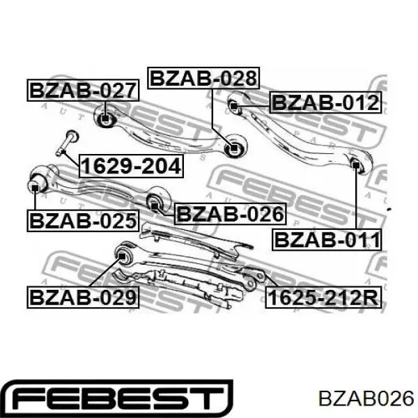 BZAB-026 Febest suspensión, brazo oscilante trasero inferior