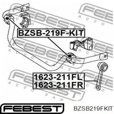 Buje de barra estabilizadora delantera BZSB219FKIT Febest