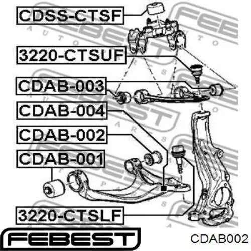 Silentblock del brazo de suspensión CDAB002 Febest