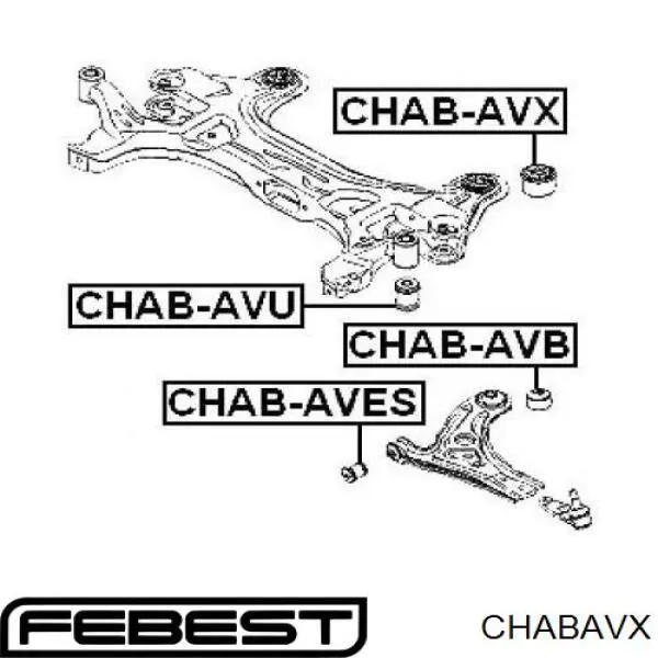 CHABAVX Febest bloqueo silencioso (almohada De La Viga Delantera (Bastidor Auxiliar))