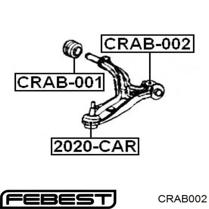 CRAB-002 Febest silentblock de suspensión delantero inferior