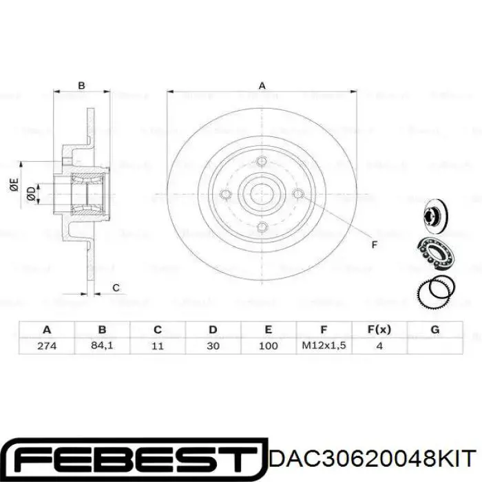 Cojinete de rueda trasero Renault DUSTER 2 HM