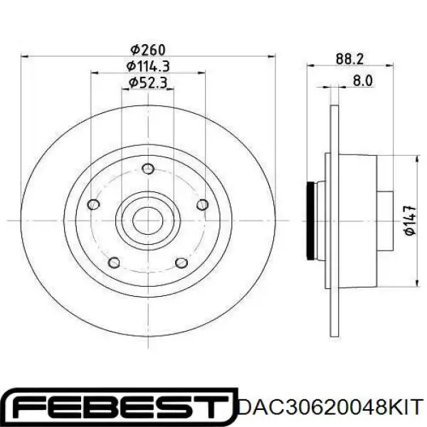 Cojinete de rueda trasero Renault DUSTER 2 HM