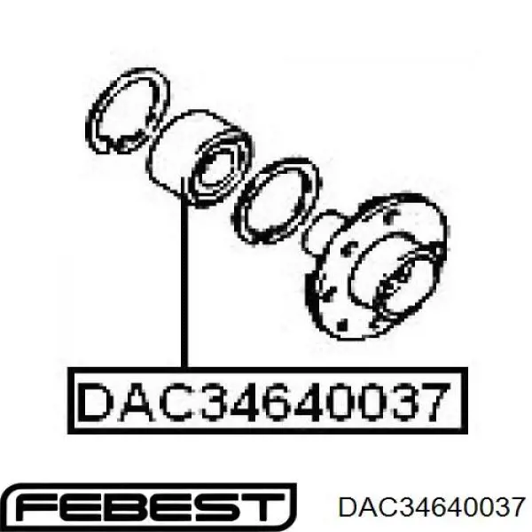 DAC34640037 Febest cojinete de rueda delantero