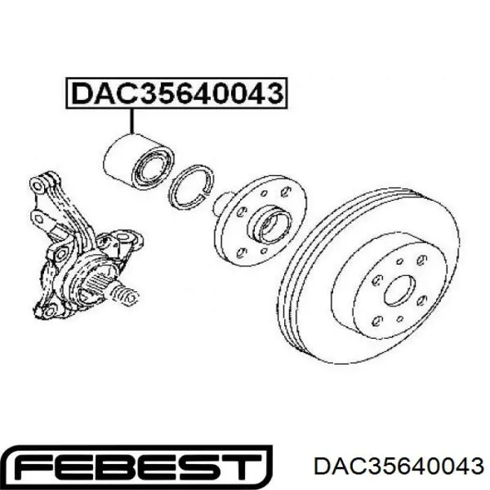 DAC35640043 Febest cojinete de rueda delantero