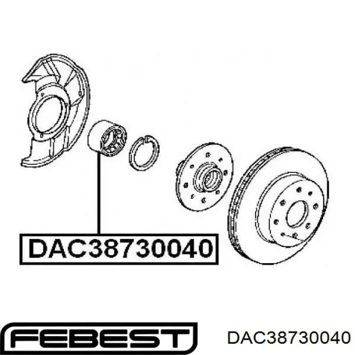 DAC38730040 Febest cojinete de rueda delantero