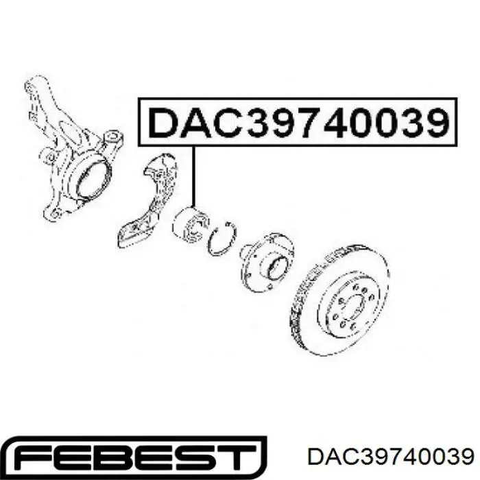 DAC39740039 Febest cojinete de rueda delantero