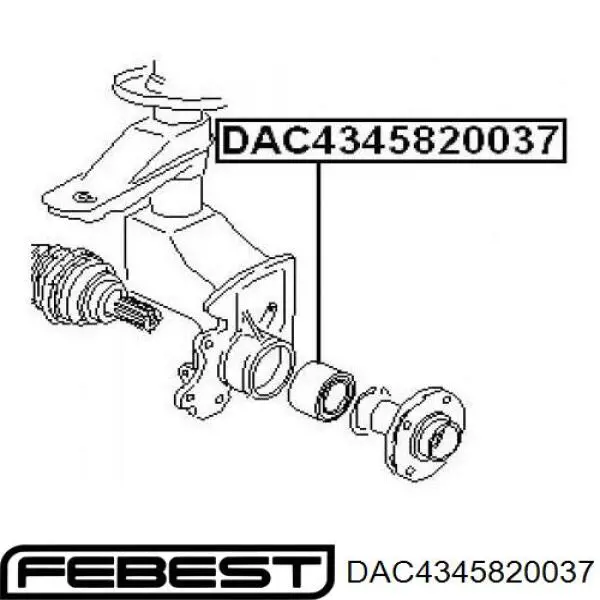 DAC4345820037 Febest cojinete de rueda delantero/trasero