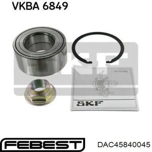Cojinete de rueda delantero DAC45840045 Febest