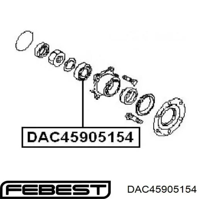DAC45905154 Febest cojinete de rueda trasero