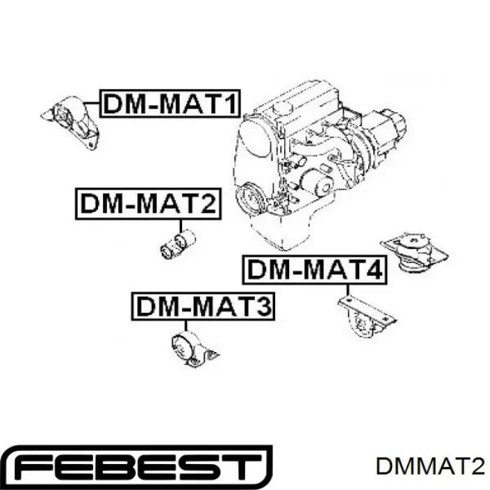 DMMAT2 Febest soporte motor delantero