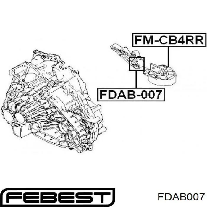 Silentblock del soporte trasero del motor Febest FDAB007