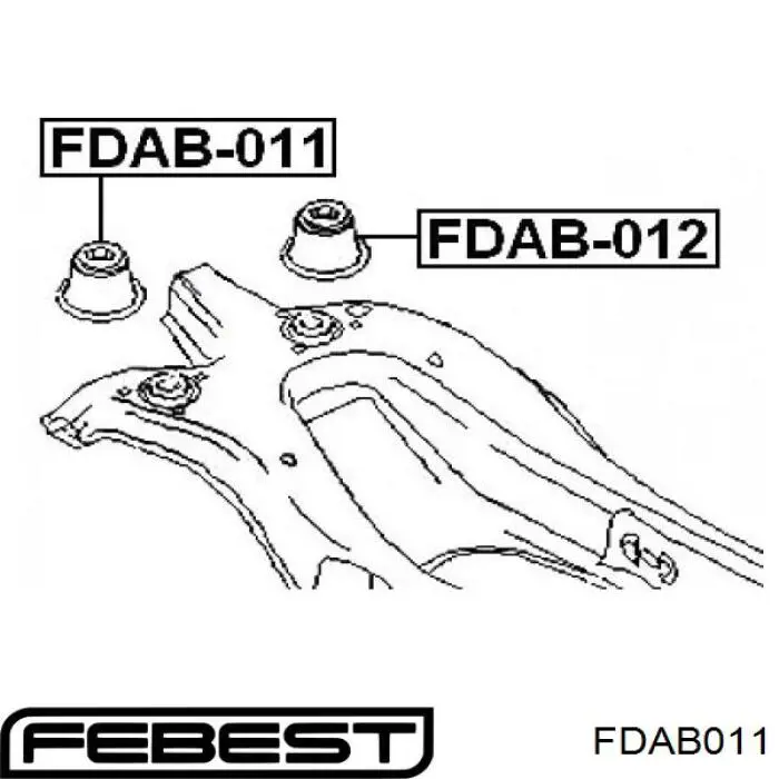 FDAB011 Febest suspensión, cuerpo del eje trasero