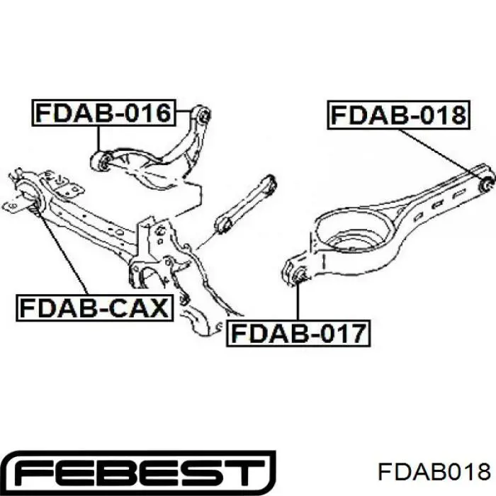 FDAB-018 Febest suspensión, brazo oscilante trasero inferior