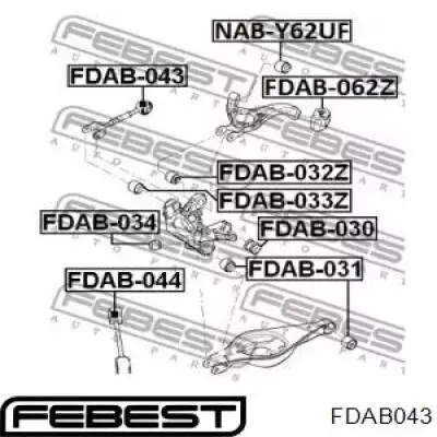 Silentblock de brazo transversal de suspensión trasera DB535A972AA Ford