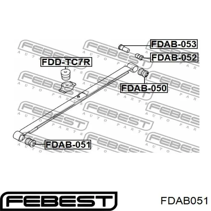 FDAB-051 Febest silentblock delantero de ballesta delantera