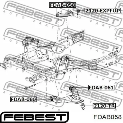 FDAB058 Febest silentblock de brazo de suspensión delantero superior