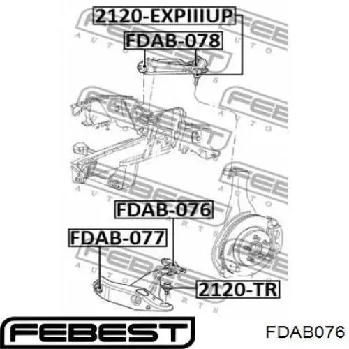 FDAB-076 Febest barra oscilante, suspensión de ruedas delantera, inferior izquierda