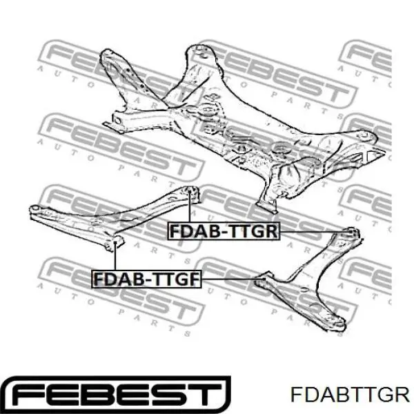 FDAB-TTGR Febest silentblock de suspensión delantero inferior