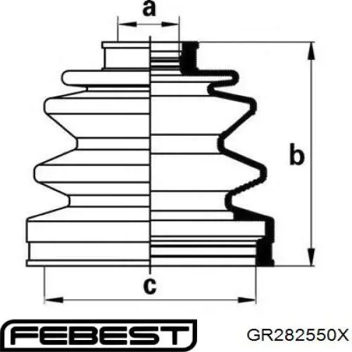 GR282550X Mazda árbol de transmisión delantero derecho